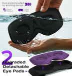 MUSICOZY Sleep Headphones with Bluetooth 5.4 Sleep Mask, Removable 3D Eye Cups - Image 3