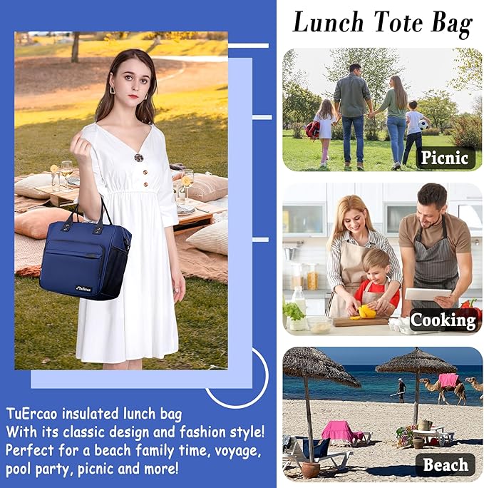 TuErCao Bule Lunch Box for Women Insulated Lunch Bag for Female Adult for Work - Image 6
