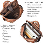 Shrrie Vegan Leather Laptop Backpack - Image 4