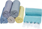 HILLFAIR Cotton Turkish Beach Towels- Lightweight Sand Free Peshtemal Hammam - Image 5