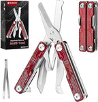 BIBURY Mini Keychain Multitool Scissors BI2061R, 9 in 1 Multitool EDC Scissors - Image 9