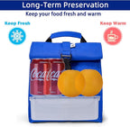 SUNNY BIRD Insulated Lunch Bag Rolltop Lunch Box Tote Lunchbox Bag - Image 2
