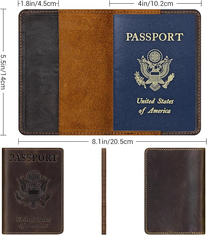 BIAOTIE Premium Leather Passport Holder Covers, Rfid Travel Wallet Passport - Image 3