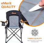 EMERIT 2 Pack Oversized Padded Camping Chair, 350LB Heavy Duty Quad Fold Chair - Image 6