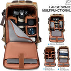 Padwa Lifestyle Khaki Camera Backpack - Image 3