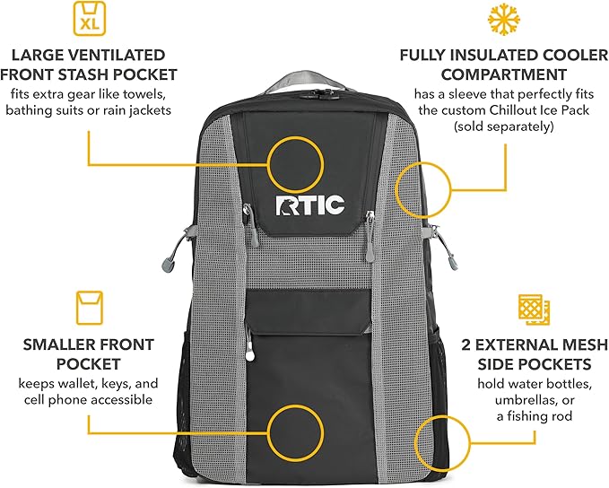 RTIC Chillout 24 Can Backpack Cooler Insulated Portable Soft Cooler Bag - Image 5