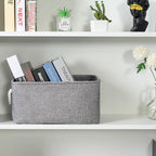 TheWarmHome Large Storage Bins Basket, 2 Pack Grey Fabric Storage Cubes - Image 4
