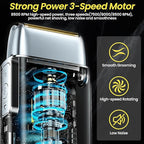 Electric Foil Shavers for Men, 3 Speed Electric Razor for Men, High Speed Dual Floating Blades, IPX7 Waterproof Wet & Dry, LED Display, USB Type C Charging, Foil Razor for Face/Beard/Head (Silver)