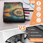 Cosmetic Bags Travel Makeup Toilet Case Waterproof Pouch for Women Girls 6.7X9.45inches - Ornate Dreamcatcher With Colorful Feathers And Beads