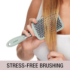 Conair Velvet Touch Paddle Cushion hair brush - Detangling hairbrush - curly or straight styles - men or women - detangler - features soft touch handle - Assorted Color