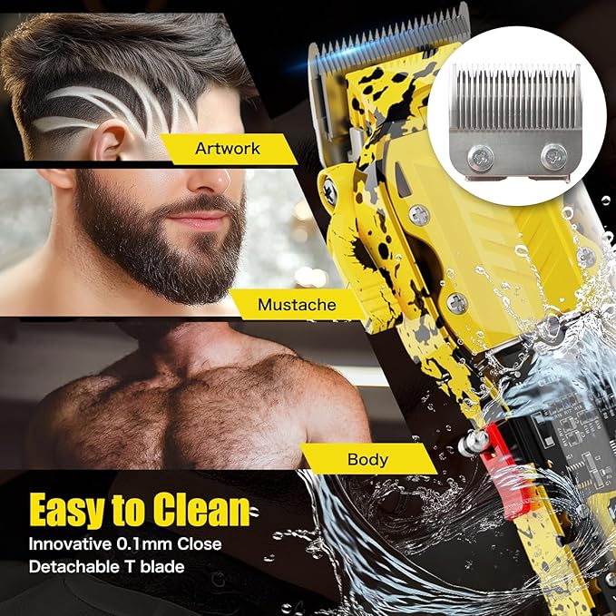 Hair Clippers for Men, Cordless Barber kit for Hair Cutting & Grooming, Hair Clippers Set for Barber Haircut with LED Display