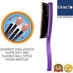 Giorgio GION1-2PP Neon Purple Set of 2 Gentle Touch Detangler Hair Brush for Men and Women. Soft Bristles for Sensitive Scalp. Wet/Dry for all Hair Types. Scalp Massager Brush Stimulate Hair Growth