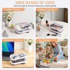 6 Pack Clear Hard Shell Zipper Case, Hard Plastic Organizer Pouches - Image 4