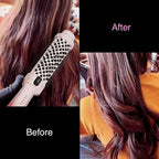 Thermal Brush, Blowout Long Lasting Look Curling Brush, 30s Fast Heated Round Brushes 1.5" Makes Hair Smoother Get Natural Curls, 5 Temp Settings, Universal Voltage for Travel, Easy to Use, Pink Red