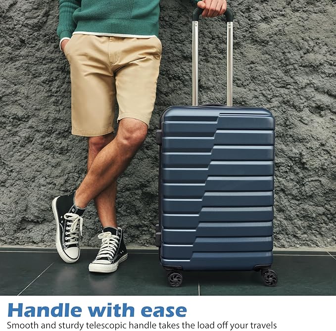 Coolife Expandable Suitcase Luggage set PC ABS TSA Lock Spinner Carry on 3 - Image 2