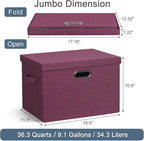Large 17" 36 Quart Collapsible Stackable Storage Bins - Image 2