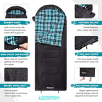 KingCamp Sleeping Bag for Adults, Cold Weather & Warm XL Big and Tall Flannel - Image 3