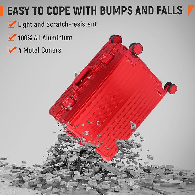 UrbanExplorer All Aluminum Carry On Luggage 22x14x9 Airline Approved Heavy Duty - Image 3