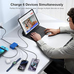 USB C Fast Charger, 100W GaN 6 Port Type C Charging Station Hub Block Cube - Image 5