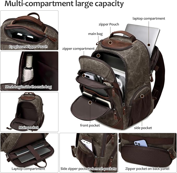 Travel Laptop Backpack 17.3 inch XL Computer Backpack - Image 3