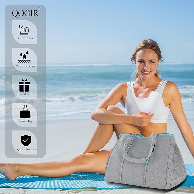 QOGiR Neoprene Multipurpose Beach Bag Tote - Image 6
