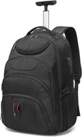 Boavan Wheeled Backpack, 18.4 inch Water Resistant Rolling Backpack, Carry on by Boavan