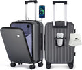 BISON DENIM 20 Inch Carry On Luggage, PC Lightweight Hardside Expandable by BISONDENIM