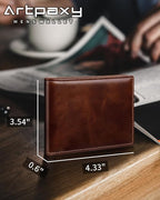 Mens Wallet Bifold Genuine Leather RFID Blocking Wallet - Image 7