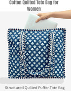 Cotton Quilted Tote Bag for Women – Large Beach & Travel Tote - Image 4