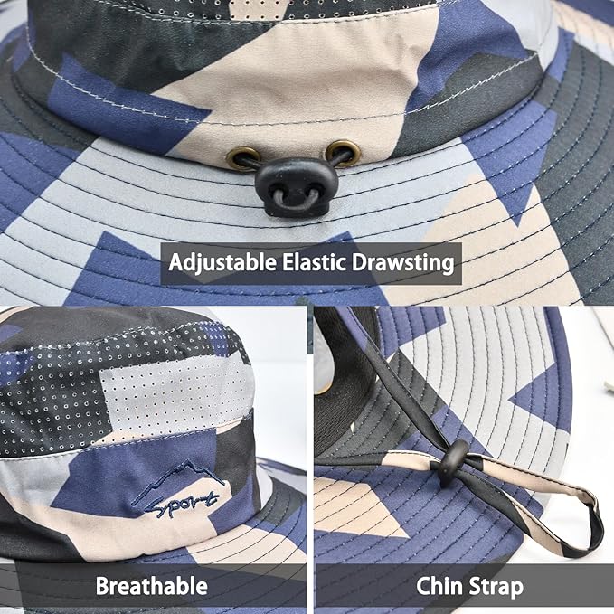 Sun Hats for Men Women Fishing Hat UPF 50+ Breathable Wide Brim Summer UV - Image 2
