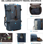 G-FAVOR 40L Travel Backpack, Vintage Canvas Rucksack Convertible Duffel Bag - Image 3