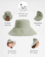 Solbari Women’s Ultra-Wide Cotton Linen Sun Hat UPF 50+, Adjustable - Image 3