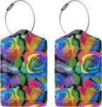 Rainbow Rose Flowers Luggage Tag - Image 3