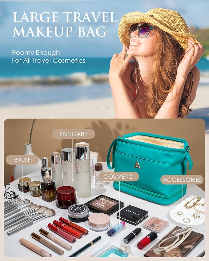Freshman Gifts, Birthday Gift for Her, Makeup Bags, Waterproof Double Layer - Image 3