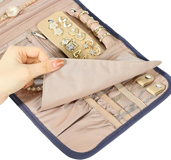 BELALIFE Travel Jewelry Case Organizer, Foldable Storage Roll - Image 4