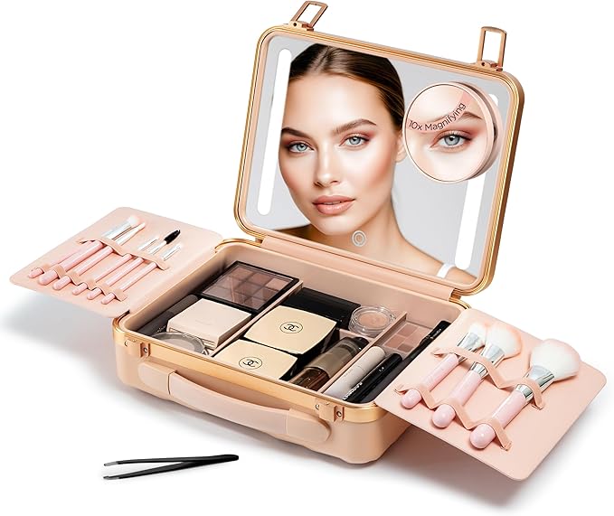 Travel Makeup Case with LED Mirror - Image 8