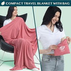 PAVILIA Soft Travel Blanket, Compact Airplane Blanket in Bag, Portable Blanket - Image 2