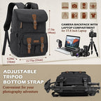 RAINSMORE Camera Bag Backpack for DSLR/SLR Mirrorless 15.6 Inch Laptop Camera - Image 5