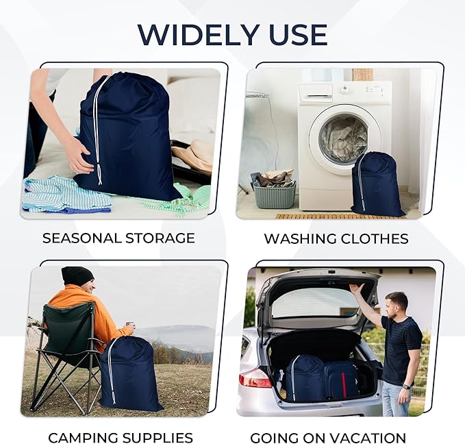 Laundry Bag with Locking Closure Drawstring – Extra Large Heavy Duty 100% Nylon - Image 4