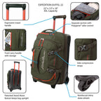 Expedition Rolling Duffel Bag with Wheels (Rust / 22" (Carry-On))