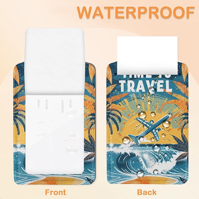 Vintage Airplane Beach Travel 3 Pack Luggage Tags - Image 3