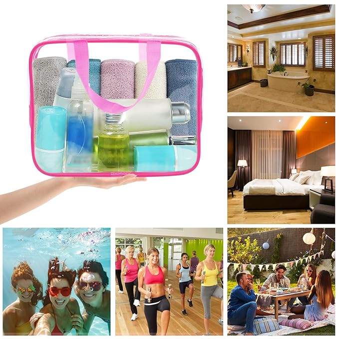 APREUTY Clear Makeup Bags, TSA Approved 6 Pcs Cosmetic Makeup Bags Set Clear PVC - Image 7