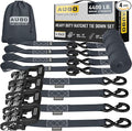 AUGO Heavy Duty Ratchet Straps & Soft Loops – Pack of 4 Extra Strong 1.5” by by AUGO