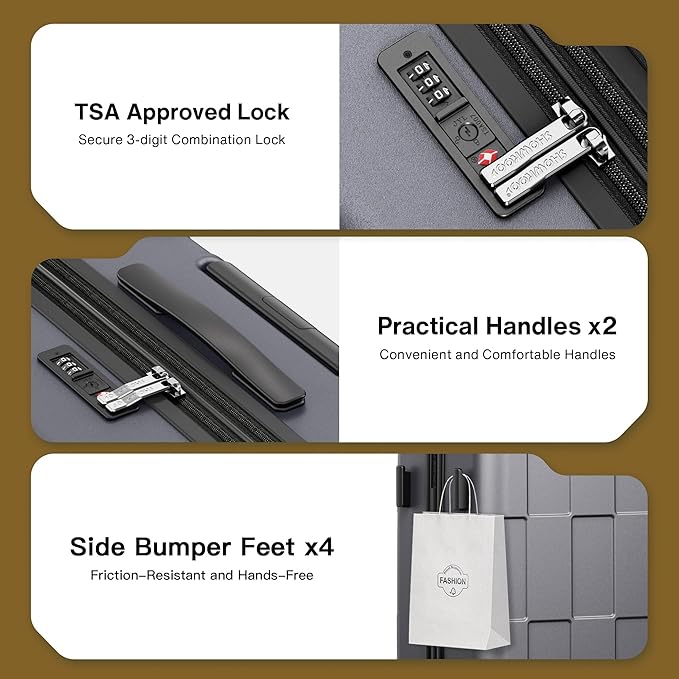 SHOWKOO Luggage Sets 2 Piece 20/28 Inch Hardside Expandable Lightweight PC - Image 7