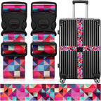 2 Pack Luggage Straps for Suitcases, Adjustable Travel Belt by ZHOMA