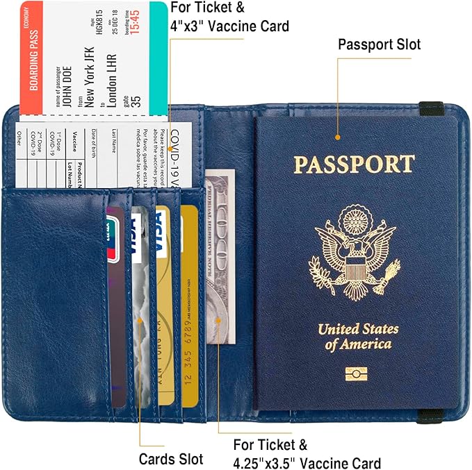 Passport Holder for Travel Passport Cover for Men Passport Wallet Case - Image 4