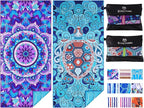 2 Pack Microfiber Oversized Lightweight Beach Towel 71"x32" Extra Thin Large by Qinqinamu