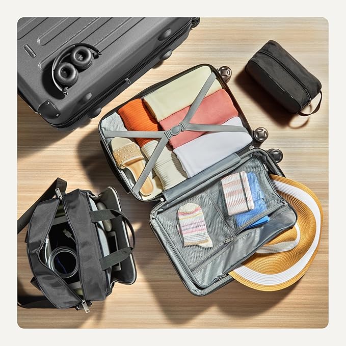 Amazon Basics 4-Piece Luggage Set, Including Two Hardside Suitcases - Image 4