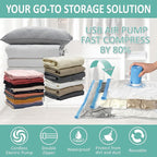 Travel Vacuum Bags with Electric Pump, 8 Pack Vacuum Travel Bags - Image 2