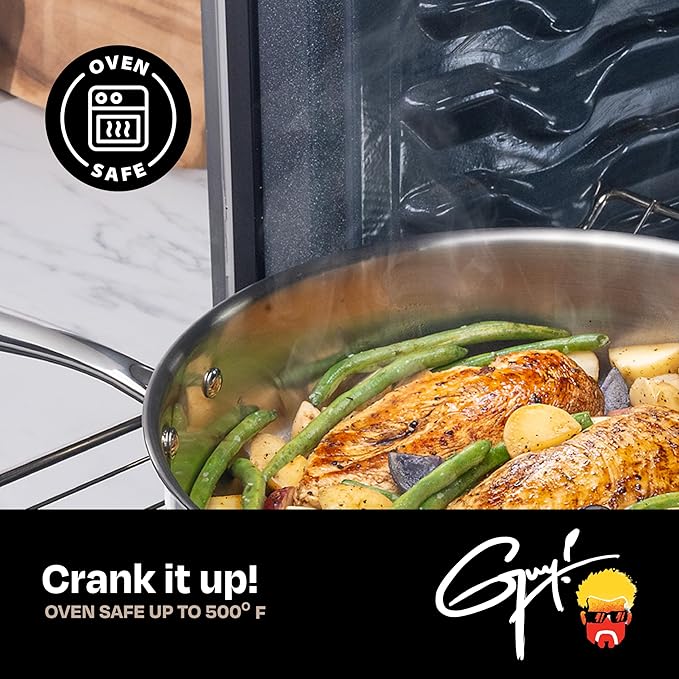 Guy Fieri's Flavortown 10.3" Stainless Steel Frying Pan - Image 6